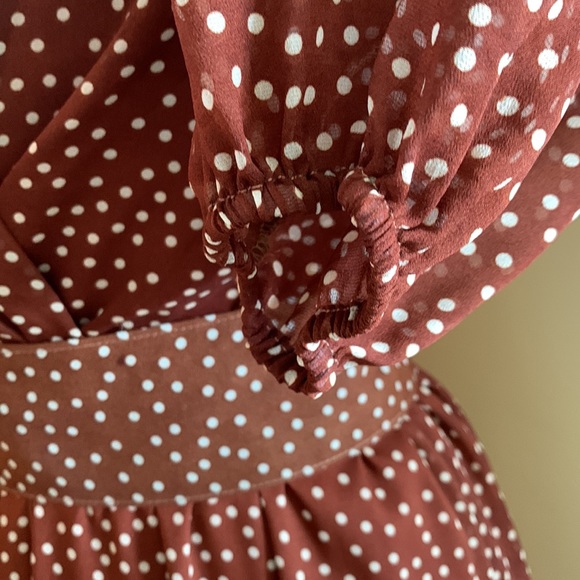 Brown white polka dot dress by Uli Herzner - Picture 4 of 13